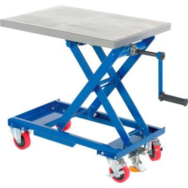 Vestil Mobile Hand Crank Mechanical Scissor Lift Table CART-330-M 330 Lb. Capacity - 27 x 17 Platform CART-330-M